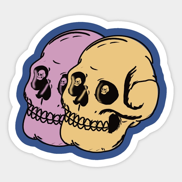 Two skeleton Sticker by Komal